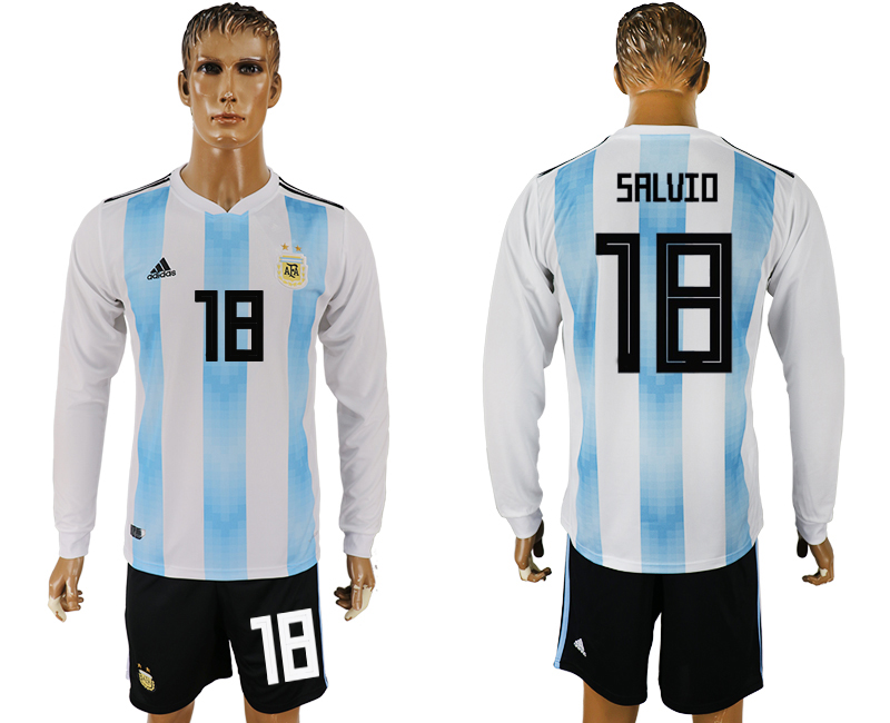 Maillot de foot ARGENTINA LONG SLEEVE SUIT #18 SALVIO  2018 FIFA